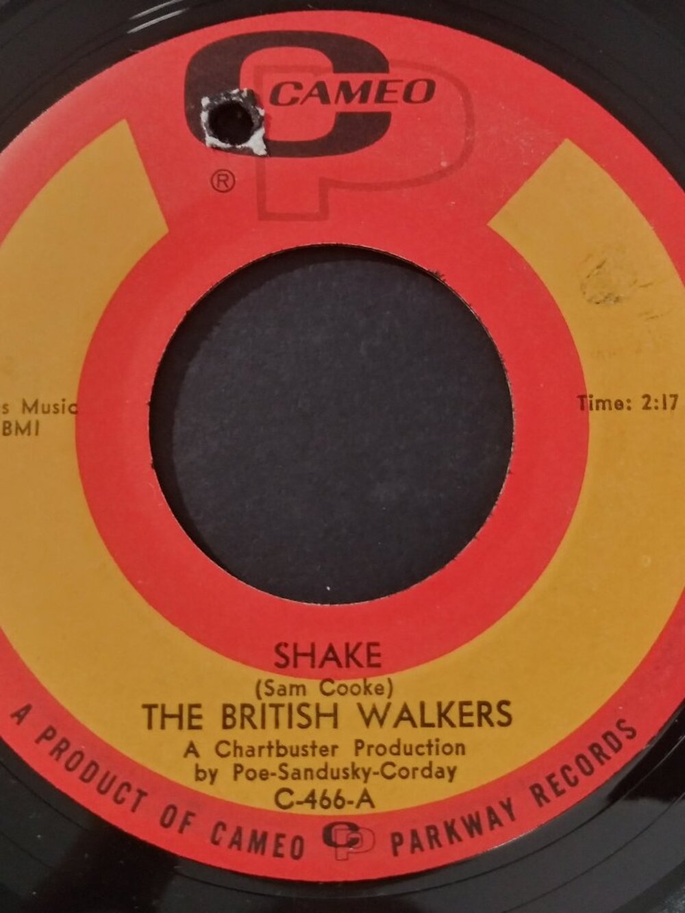 The British Walkers – Shake NM Original 45RPM Cameo C-466 Record 1967 GARAGE